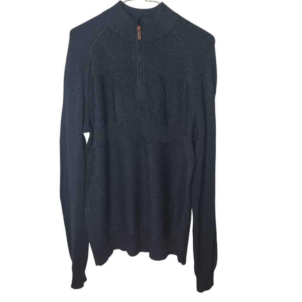 Smartwool Men's Ripple Ridge Half Zip Wool Blend Sweater Size Large Blue Granola